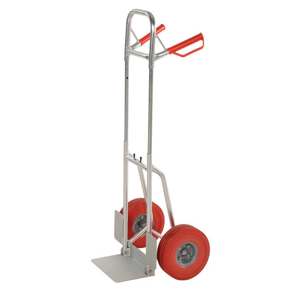 Vestil Folddown Aluminum Hand Truck with Red Urethane Wheels 250