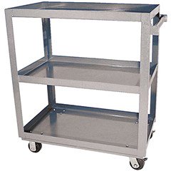 Alum Service Cart W/ Three 28X48 Shelves