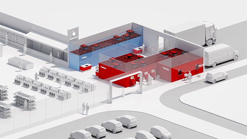 rendering of AutoStore system microfulfillment solution