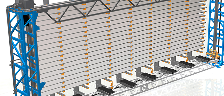 rendering of ASRS crane custom automated storage