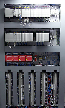 PLC-based controls for material handling system