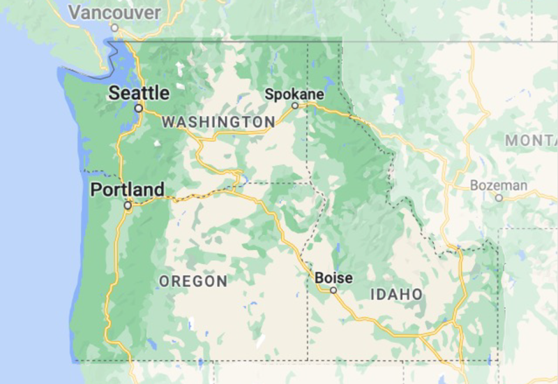 Pacific Northwest Map - RH Brown