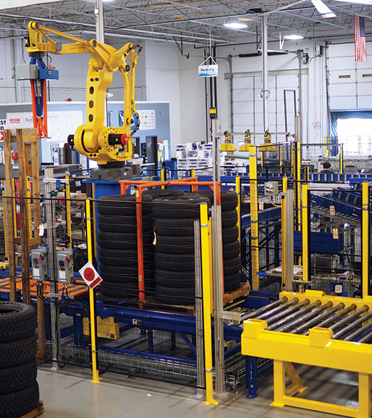 robotic tire stacking and handling system